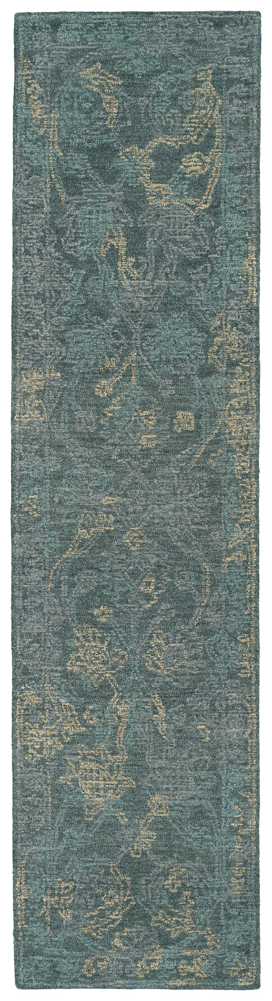 Kaleen Courvert Collection Dark Pewter Green Runner 2' x 8'