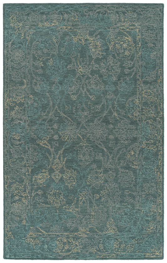 Kaleen Courvert Collection Dark Pewter Green Area Rug 9' x 13'
