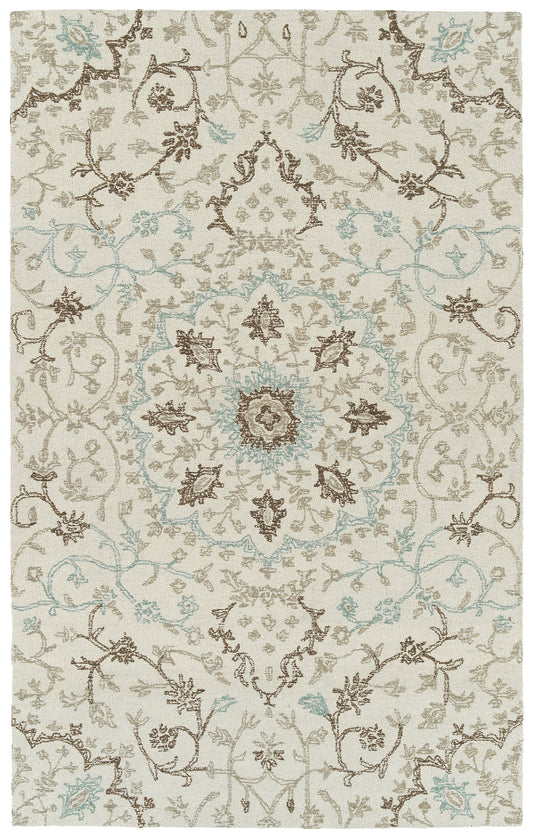 Kaleen Courvert Collection Ivory Brown Area Rug 8' x 10'