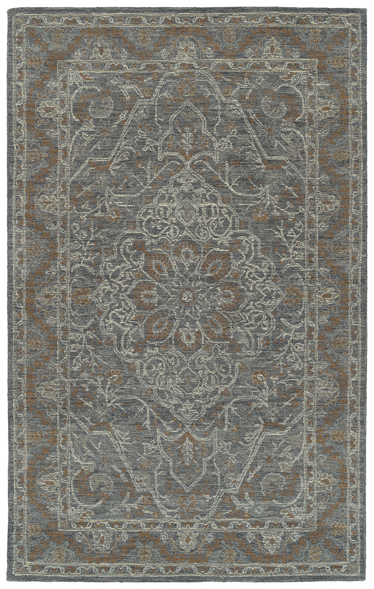Kaleen Courvert Collection Dark Graphite Throw Rug 3' x 5'