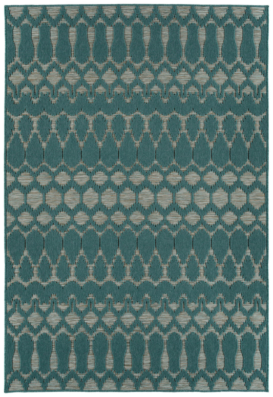 Kaleen Cove Collection COV03-91 Teal Area Rug 5'3" x 7'6"