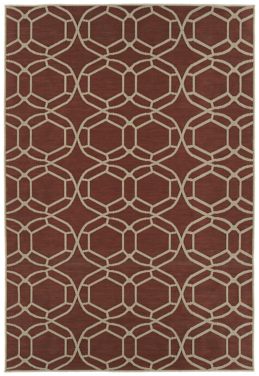 Kaleen Cove Collection Dark Red Area Rug 7'10" x 10'