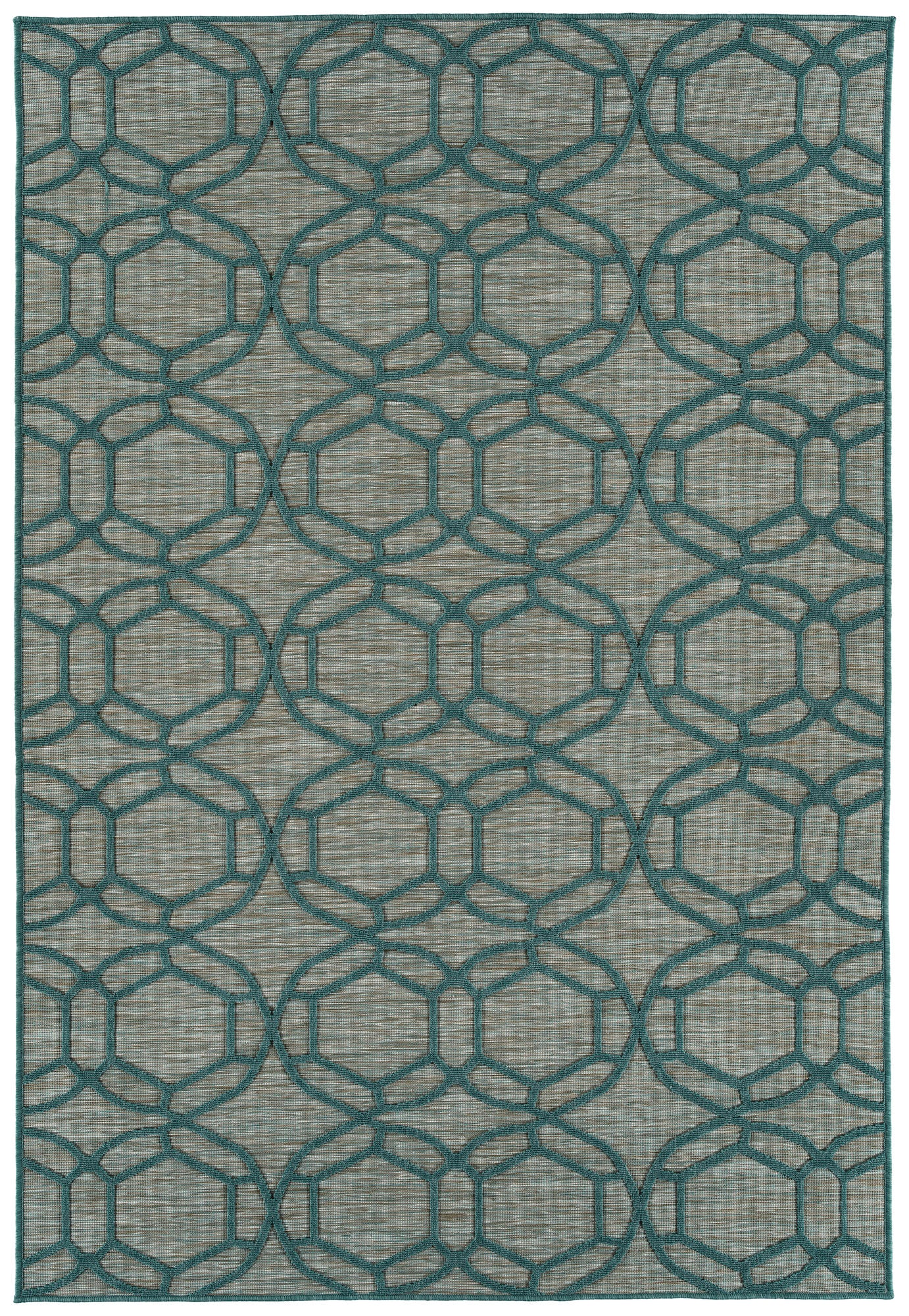 Kaleen Cove Collection COV05-91 Teal Runner 2' x 6'