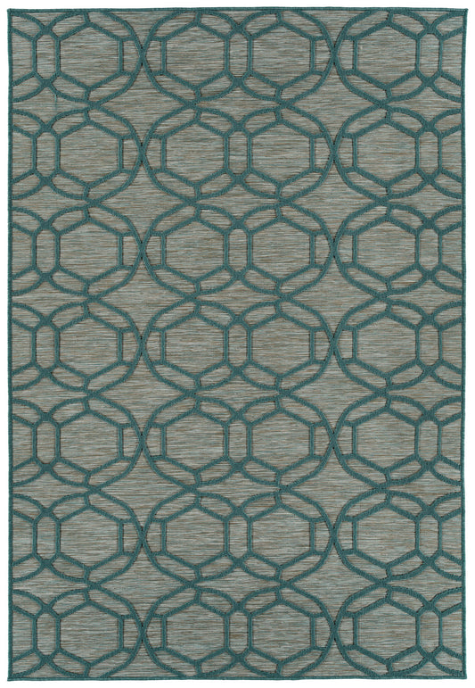 Kaleen Cove Collection COV05-91 Teal Area Rug 7'10" x 10'