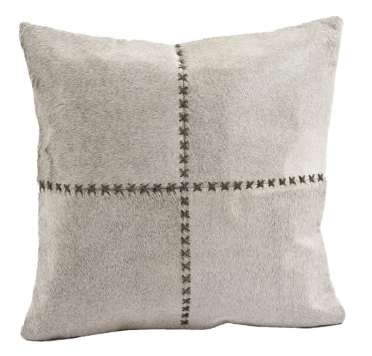 Cushion Cowhide GISELLE 20" Olive