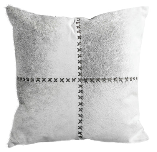 Cushion Cowhide GISELLE 20" Grey