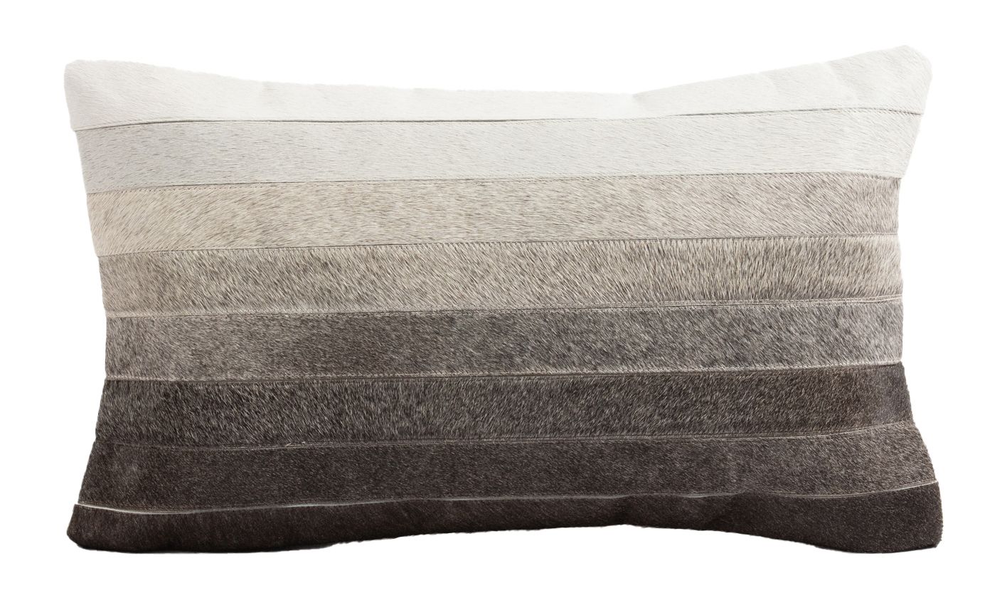 Cushion Cowhide Ombre Grey 12x20"