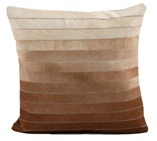 Cushion Cowhide Ombre Brown 20"