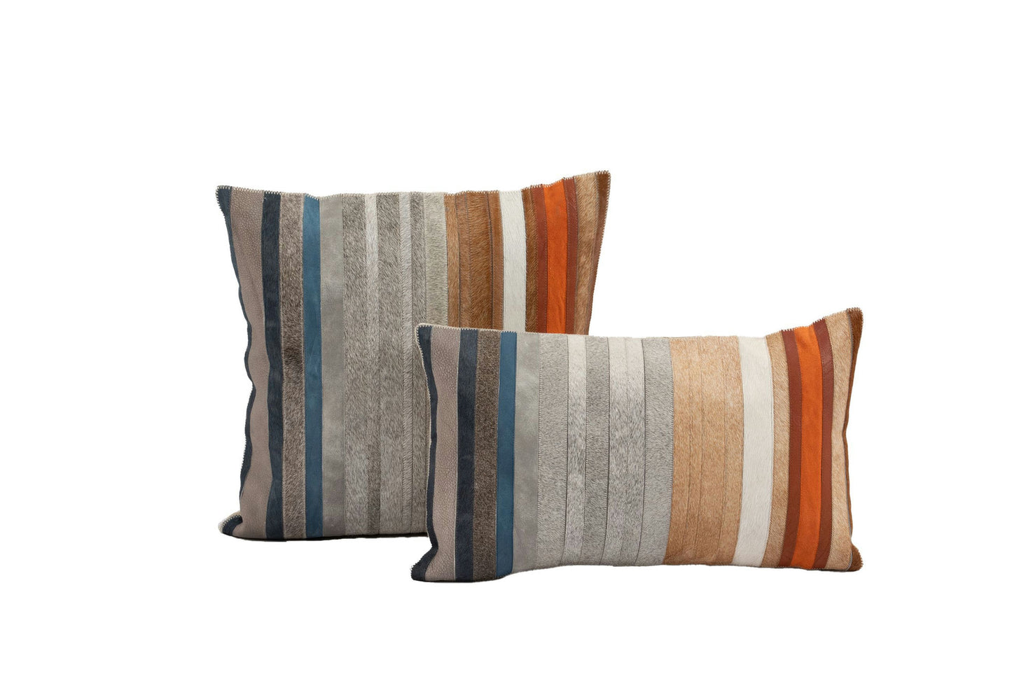 Cushion Cowhide Multi Stripe 12x20"