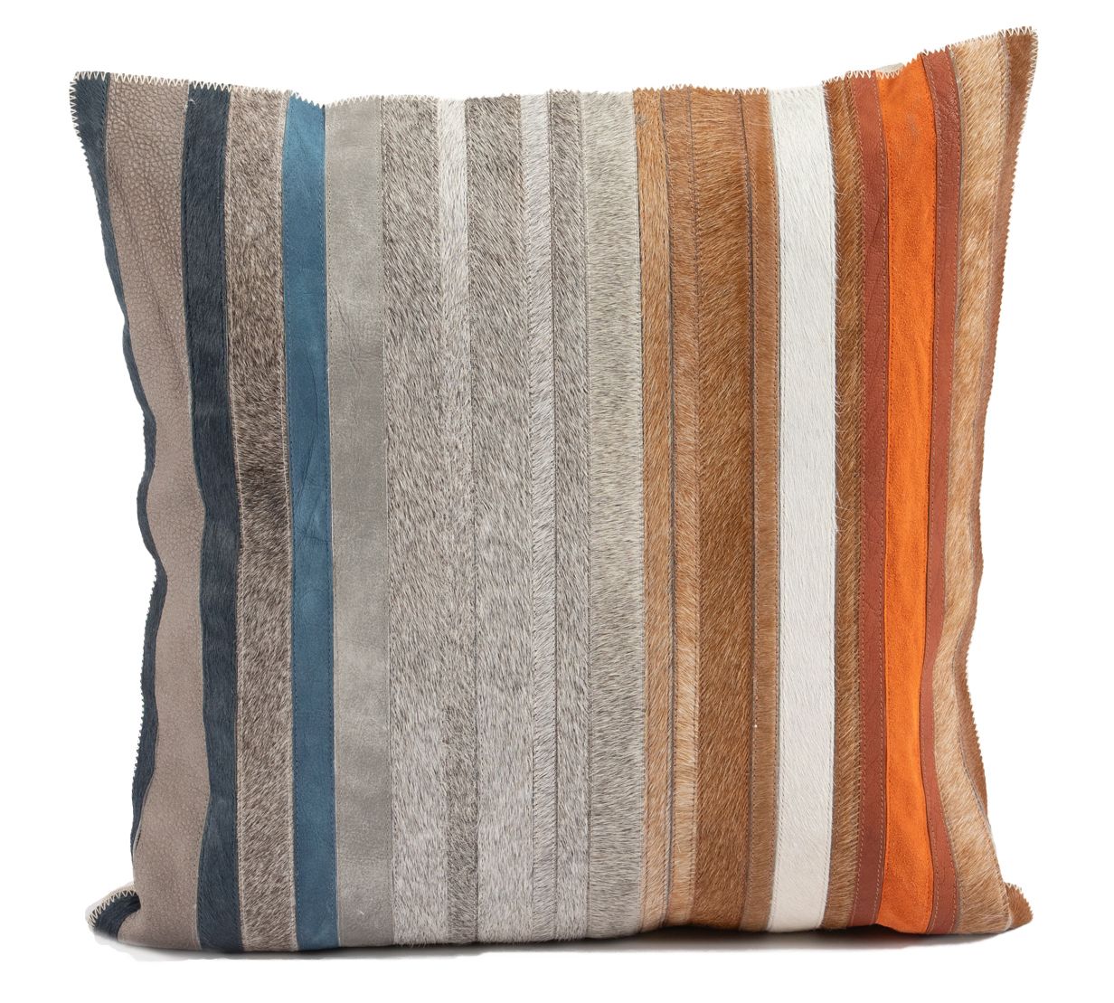 Cushion Cowhide Multi Stripe 20"