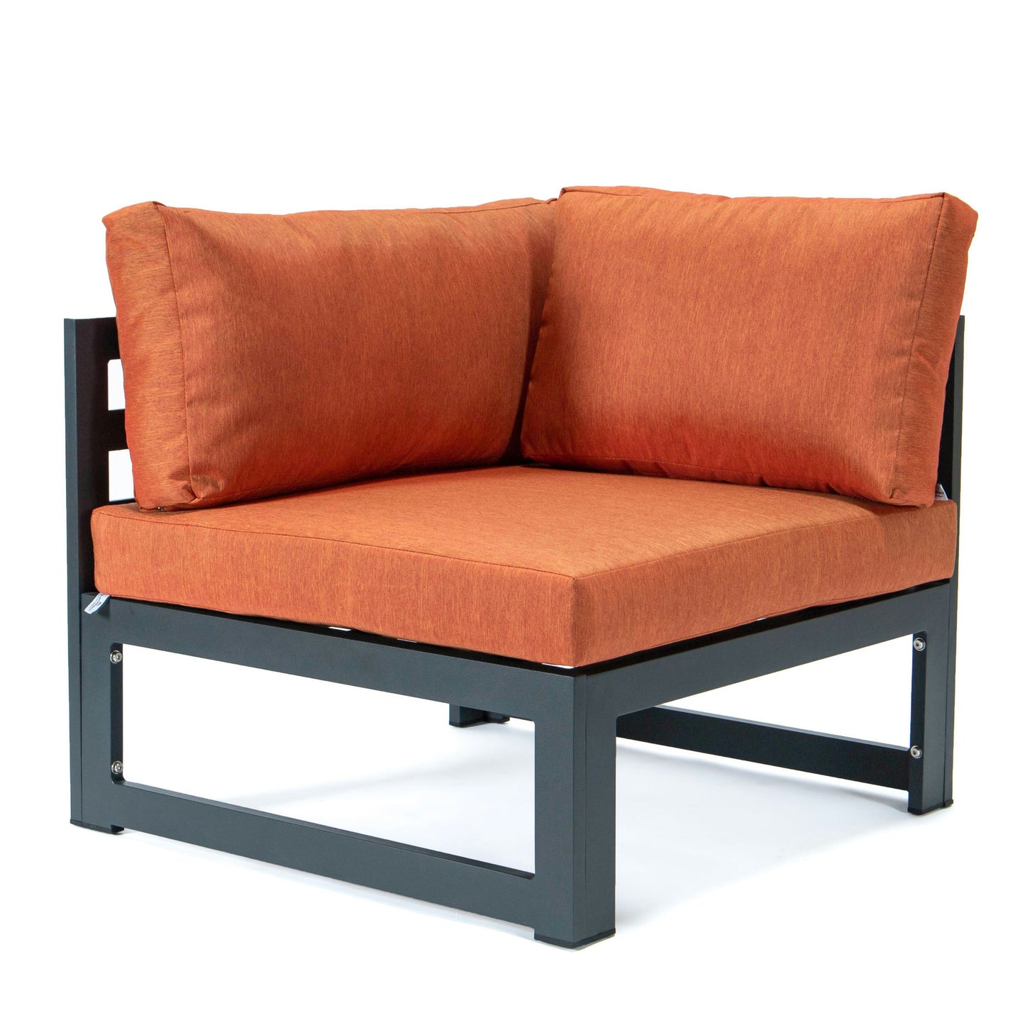 LeisureMod Chelsea 4-Piece Sectional Loveseat Set- Orange