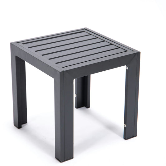 LeisureMod Chelsea Modern Aluminum Black Patio Side Table