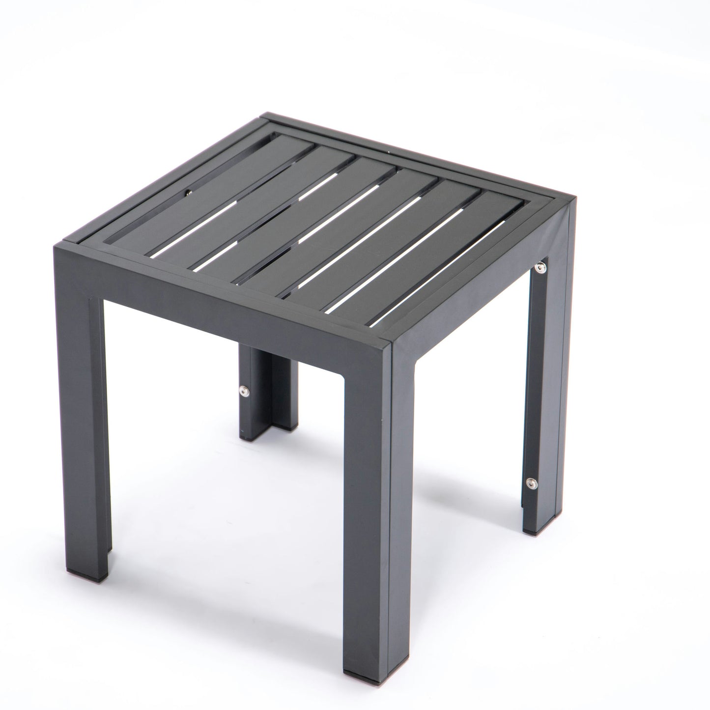 LeisureMod Chelsea Modern Aluminum Black Patio Side Table