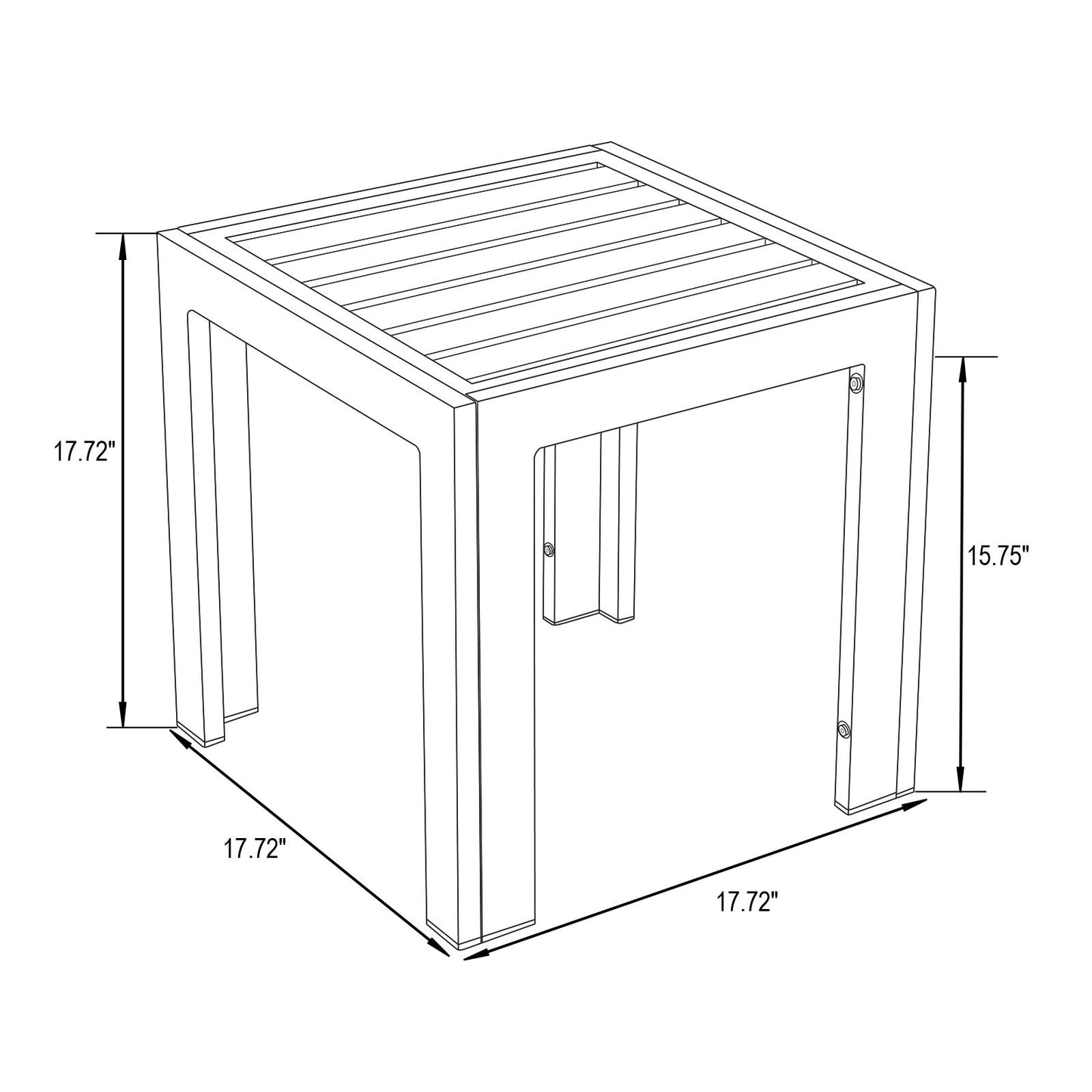 LeisureMod Chelsea Modern Aluminum White Patio Side Table