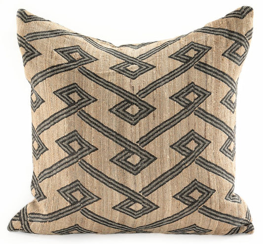 Cushion Wool/Silk KALAHARI Square 20" Grey Beige