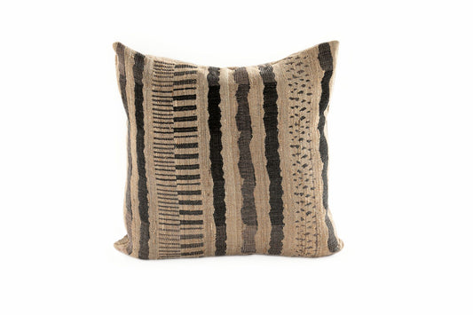 Cushion Wool/Silk SAFARI Square 20" Beige Grey Black