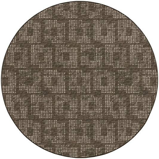 Delano DA1 Chocolate 6' x 6' Round Rug
