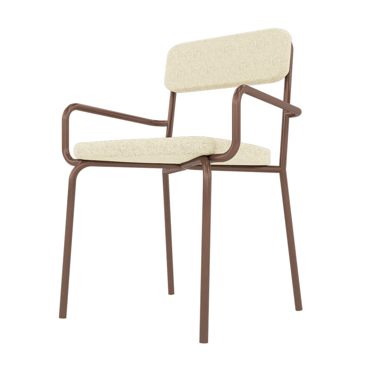 Whythe PU Leather Dining Chair in Natural Linen & Corten