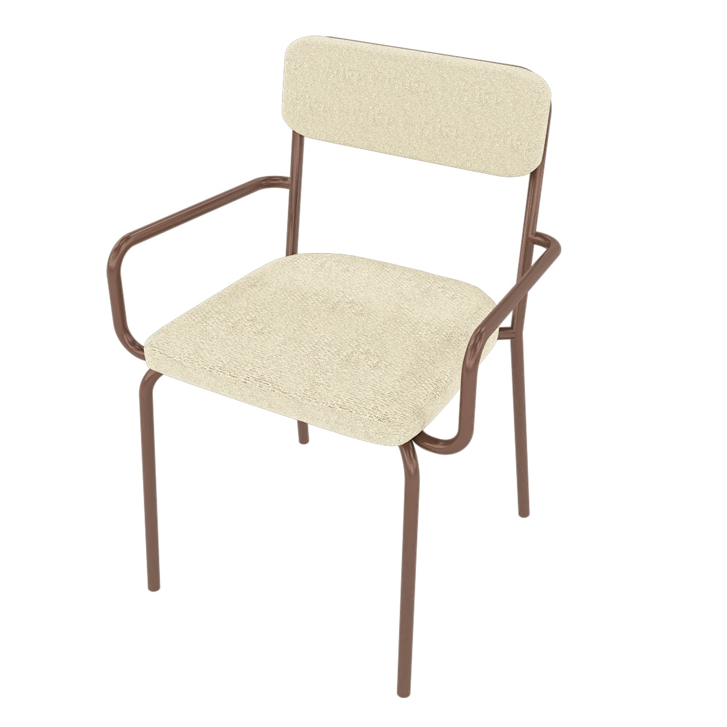 Whythe PU Leather Dining Chair in Natural Linen & Corten