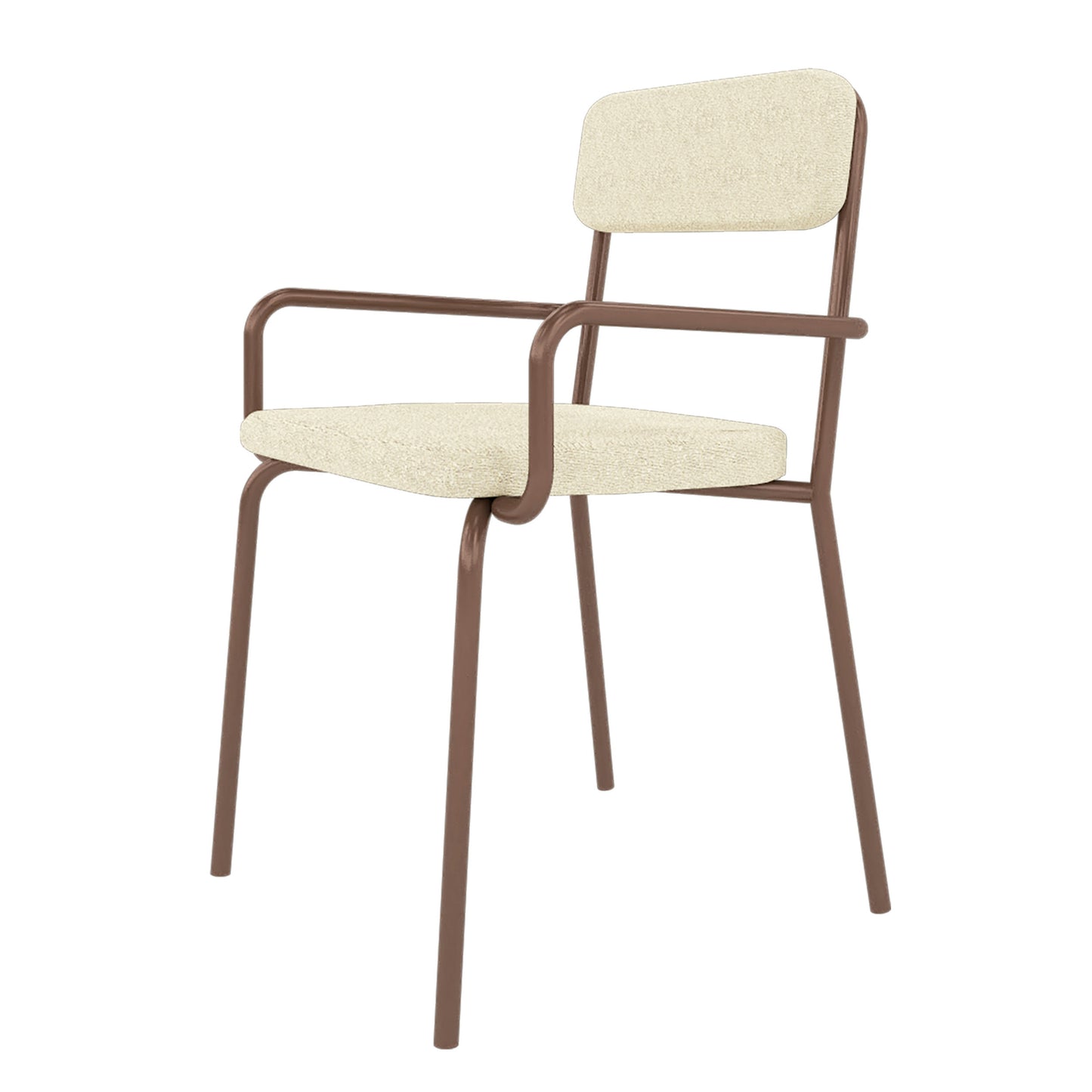 Whythe PU Leather Dining Chair in Natural Linen & Corten