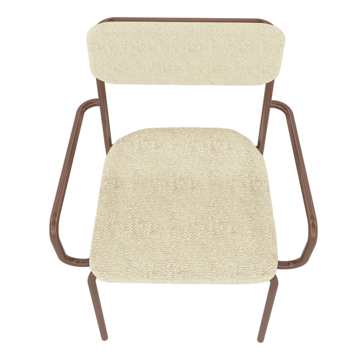 Whythe PU Leather Dining Chair in Natural Linen & Corten