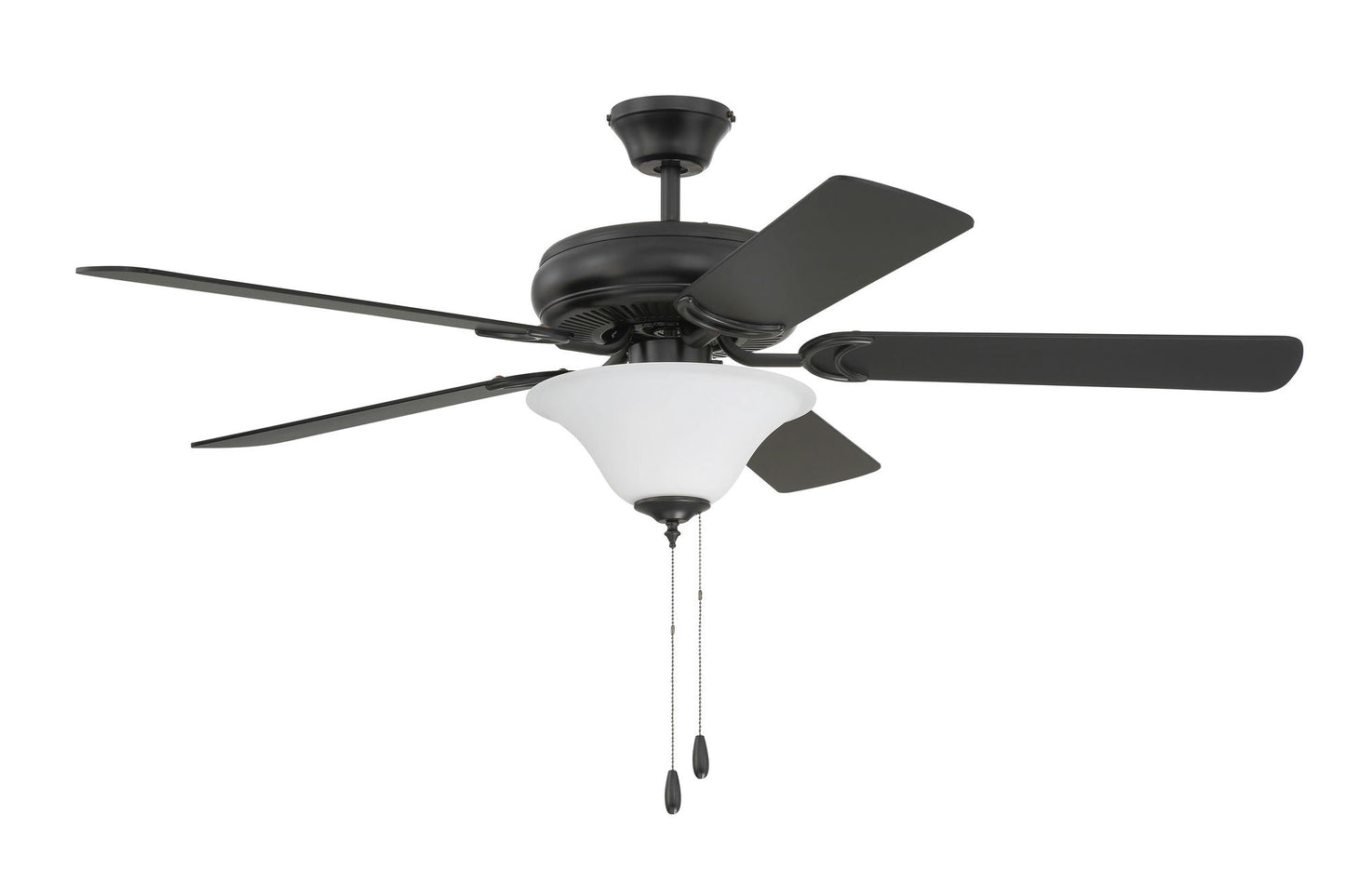 52" Decorator's Choice White Frosted Bowl Light Kit black, black/Walnut Blades