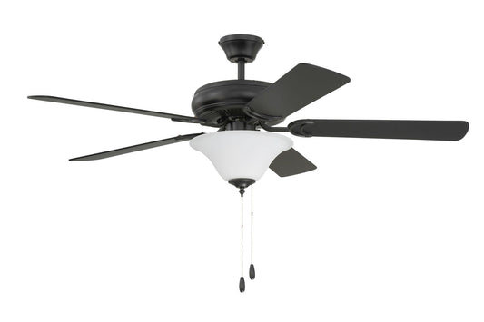 52" Decorator's Choice White Frosted Bowl Light Kit black, black/Walnut Blades