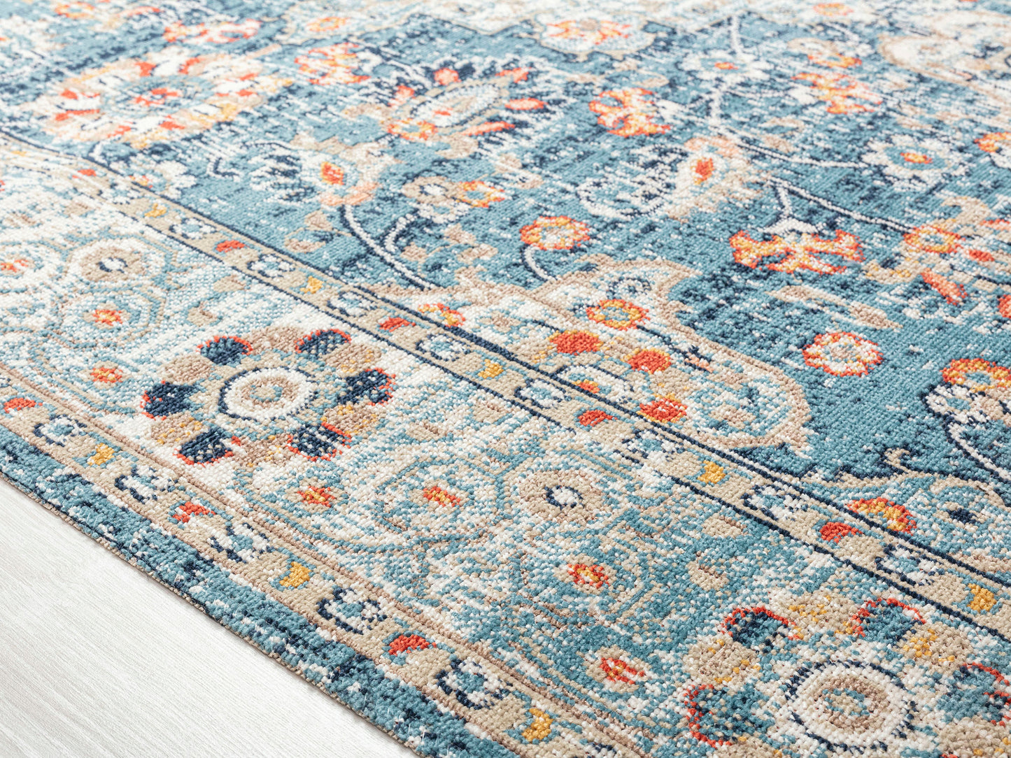 Kaleen Deya Collection Blue Coral Throw Rug 2' x 3'