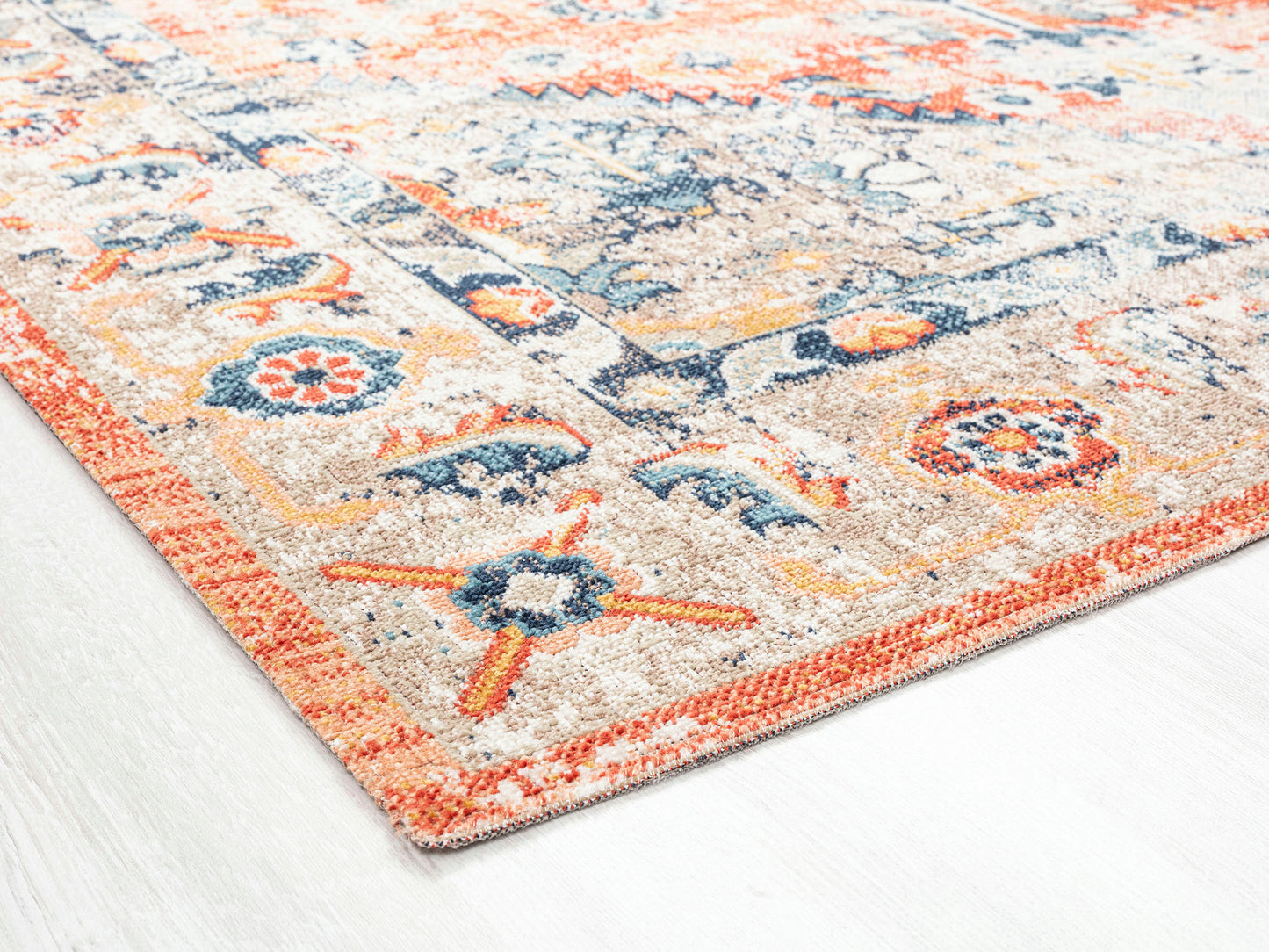 Kaleen Deya Collection Coral Navy Runner 2'7" x 8'1"