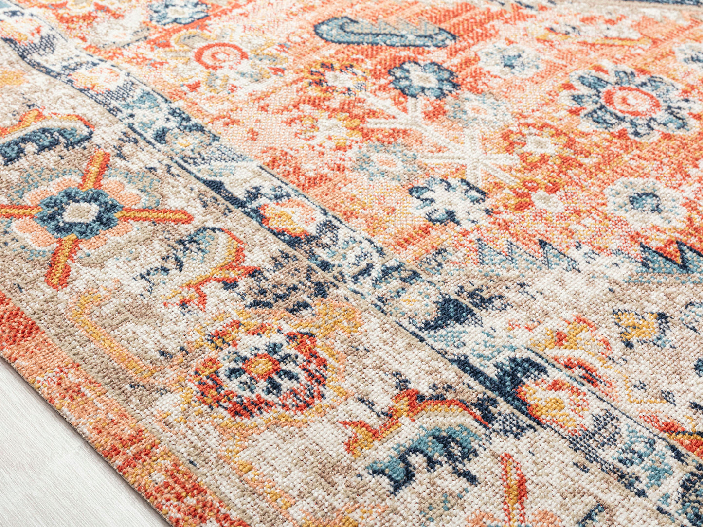 Kaleen Deya Collection Coral Navy Runner 2'7" x 8'1"