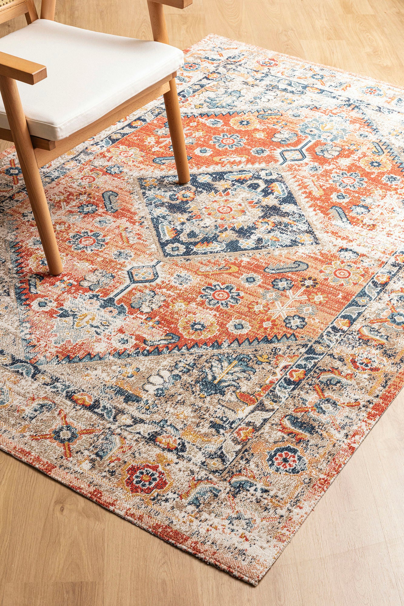 Kaleen Deya Collection Coral Navy Runner 2'7" x 8'1"