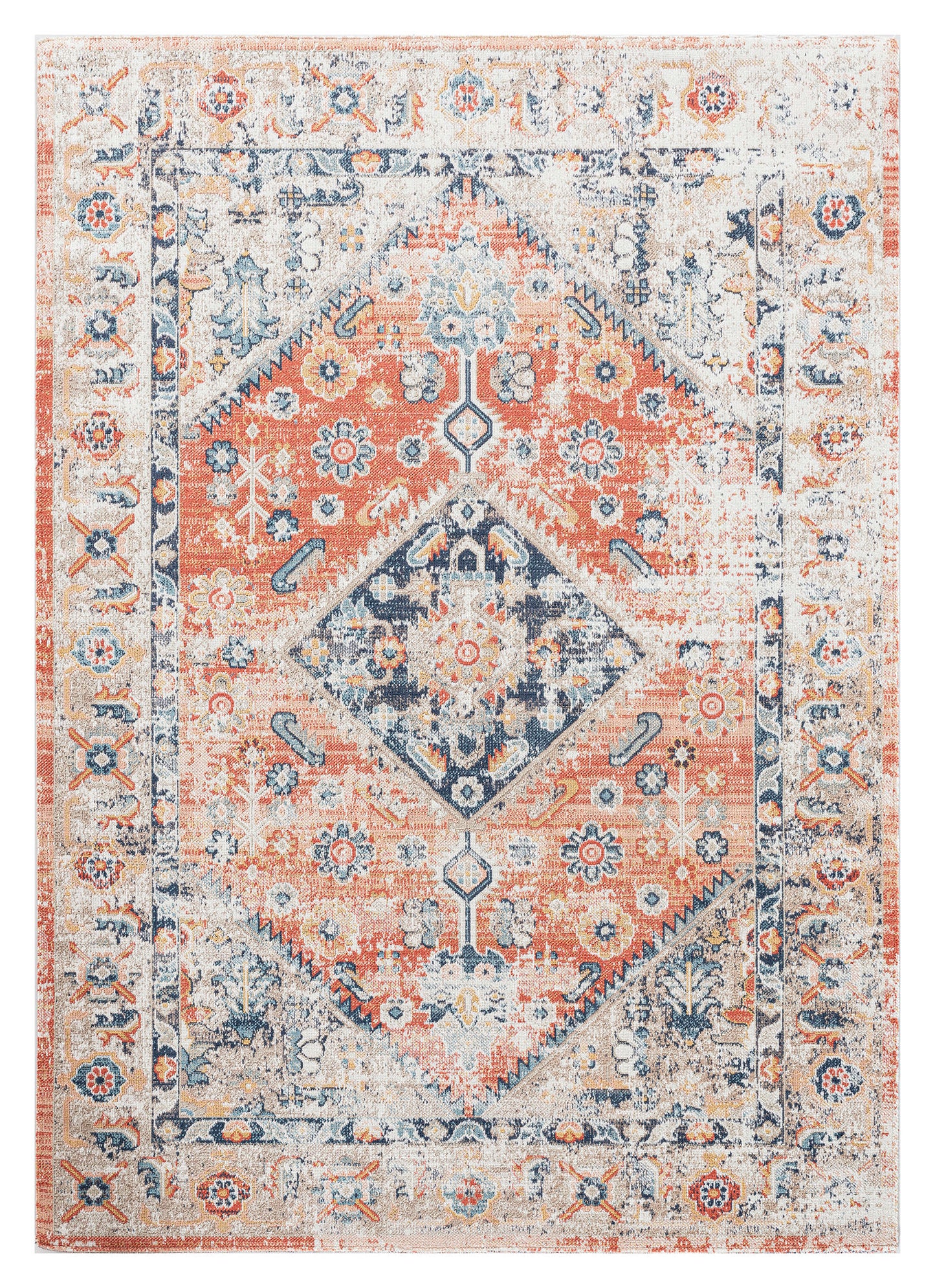 Kaleen Deya Collection Coral Navy Runner 2'7" x 8'1"