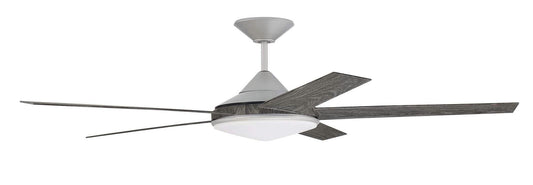 60" Delaney, Painted Nickel Finish,Greywood blades inlcuded, Light kit Included