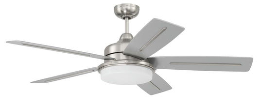 54" Drew Ceiling Fan Brushed Polished Nickel, Blades Included