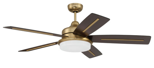 54" Drew Ceiling Fan Satin Brass, Blades Included
