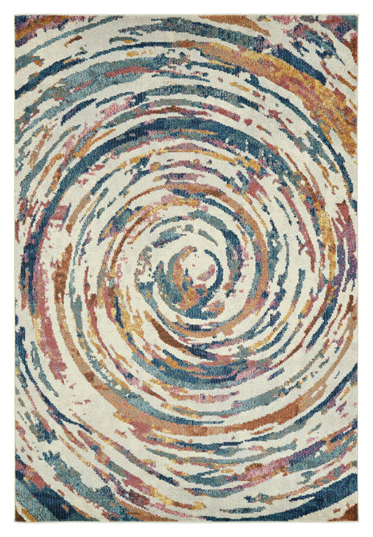 Kaleen Dasha Collection Multi Ivory Area Rug 5'5" x 7'9"