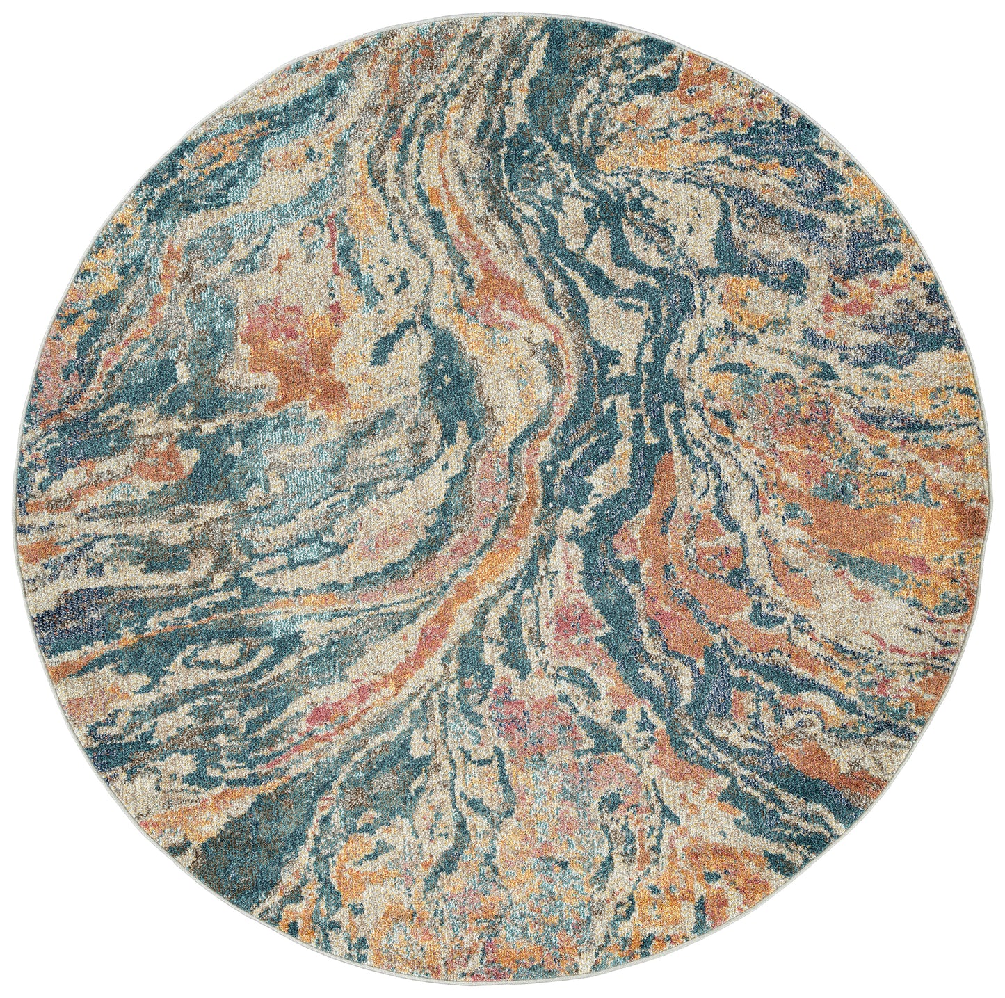 Kaleen Dasha Collection Multi Blue Area Rug 9'3" x 12'