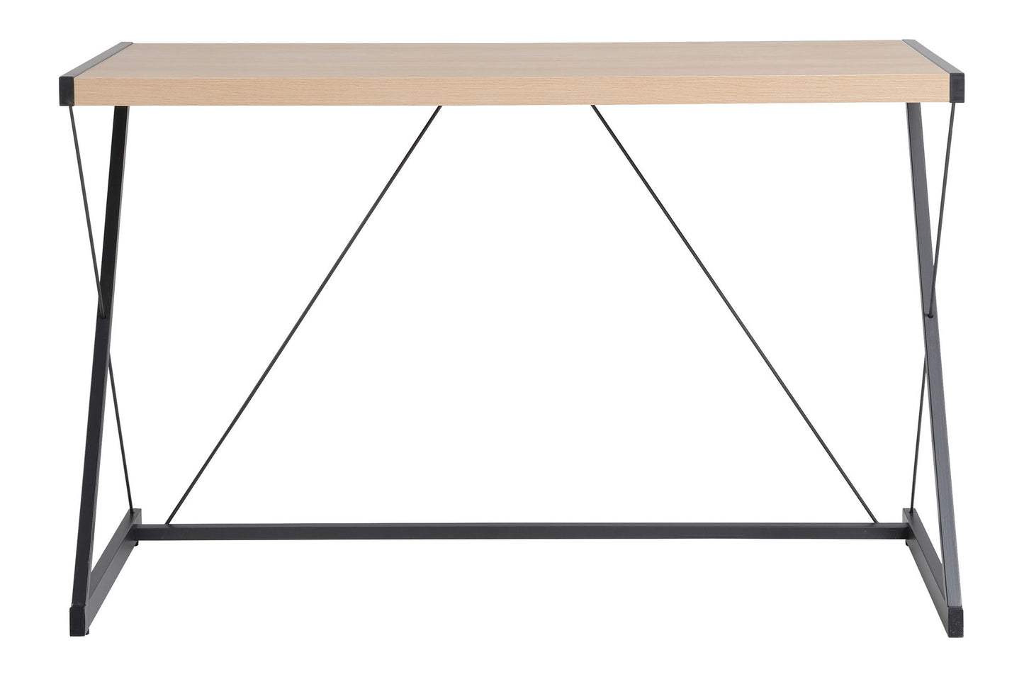 Light Oak finish computer desk with metal base