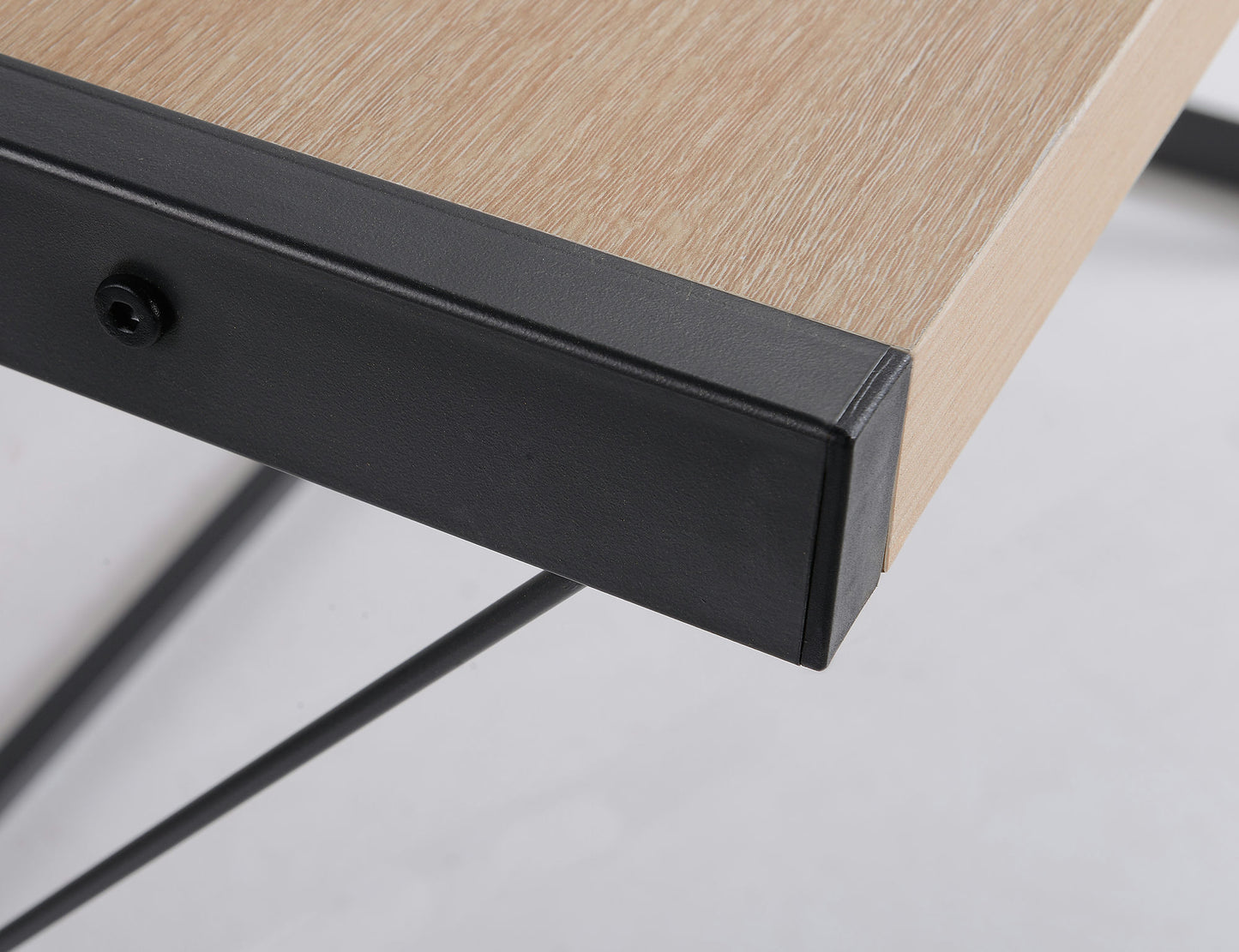 Light Oak finish computer desk with metal base