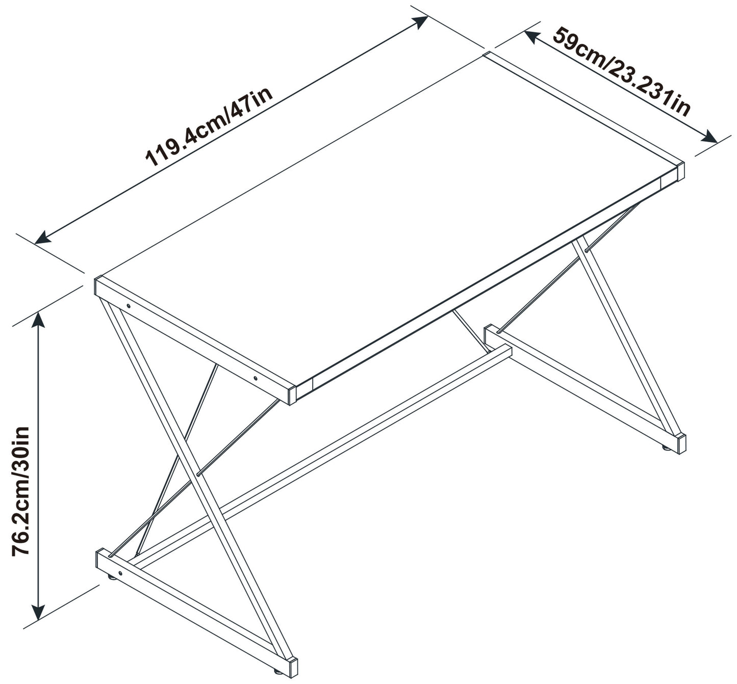 Light Oak finish computer desk with metal base