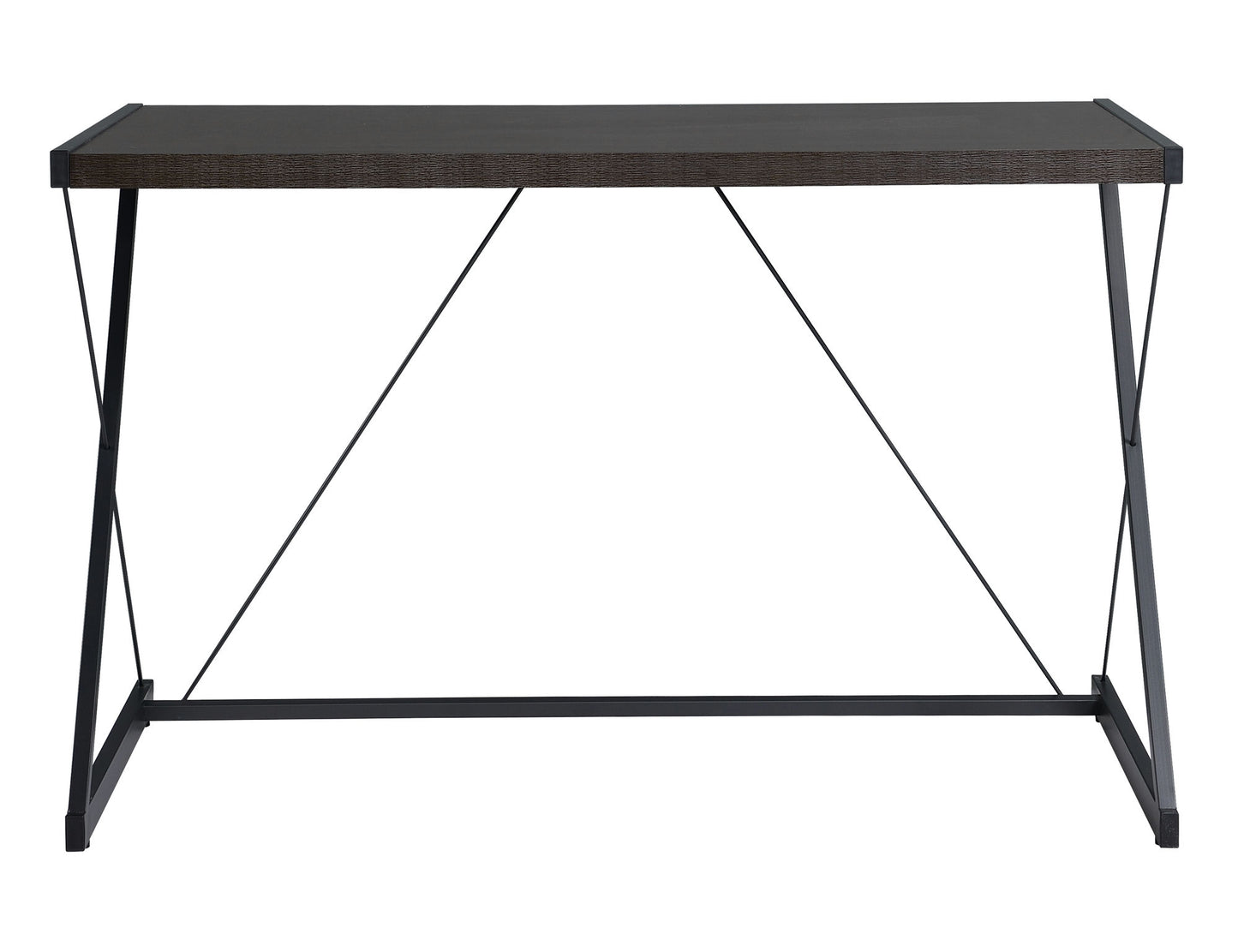 Dark Oak finish computer desk with metal base