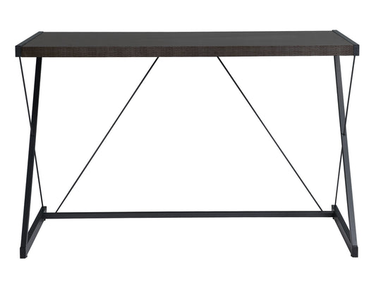 Dark Oak finish computer desk with metal base