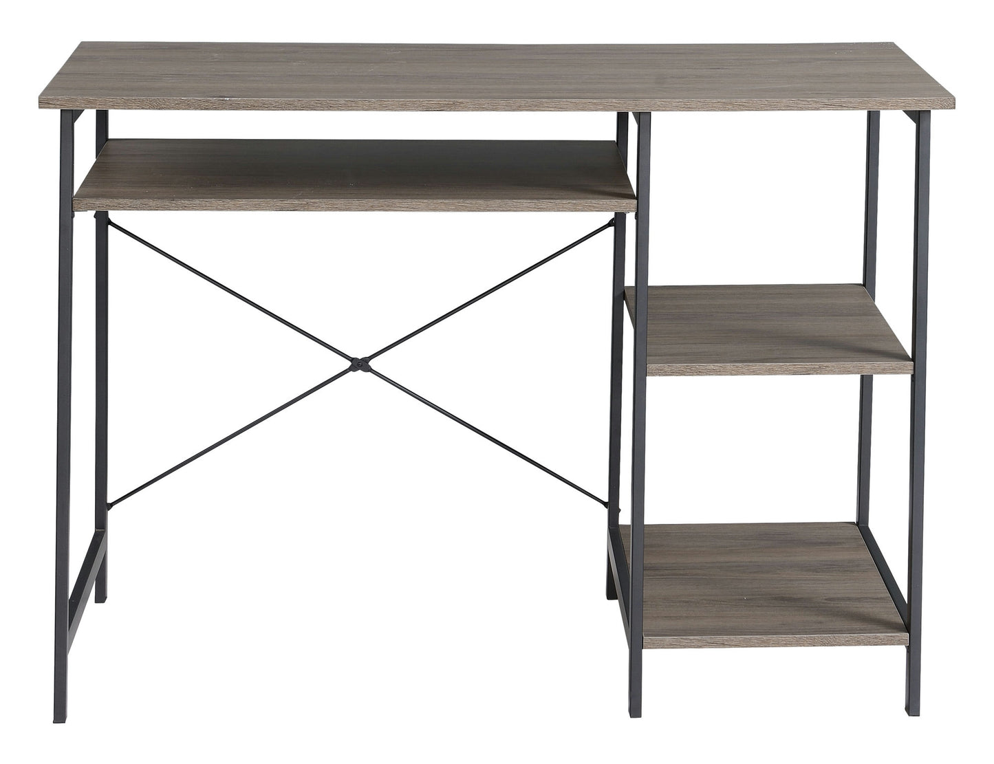 Gray Oak Student Desk WIth Bookcase