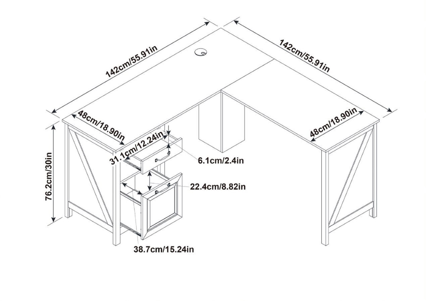 L Shaped Corner Computer Desk