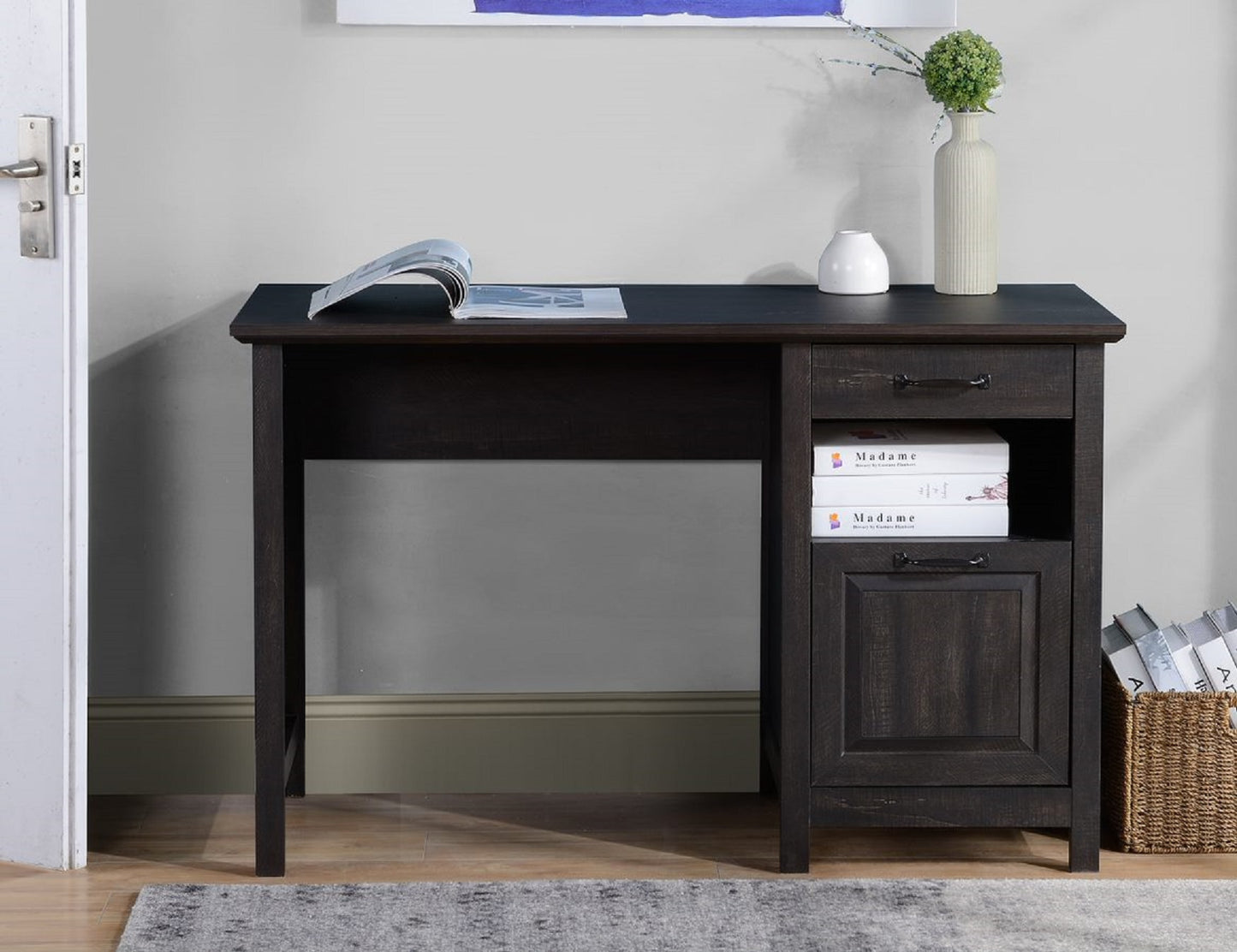 Black Oak Computer Desk