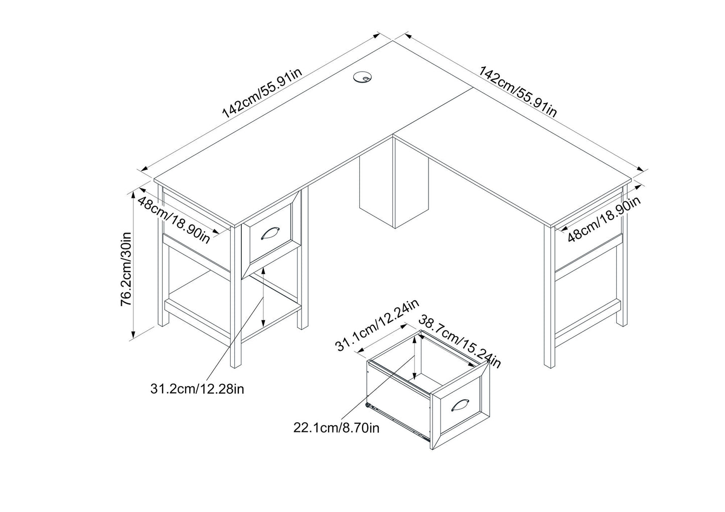 Denver L Shaped Corner Desk