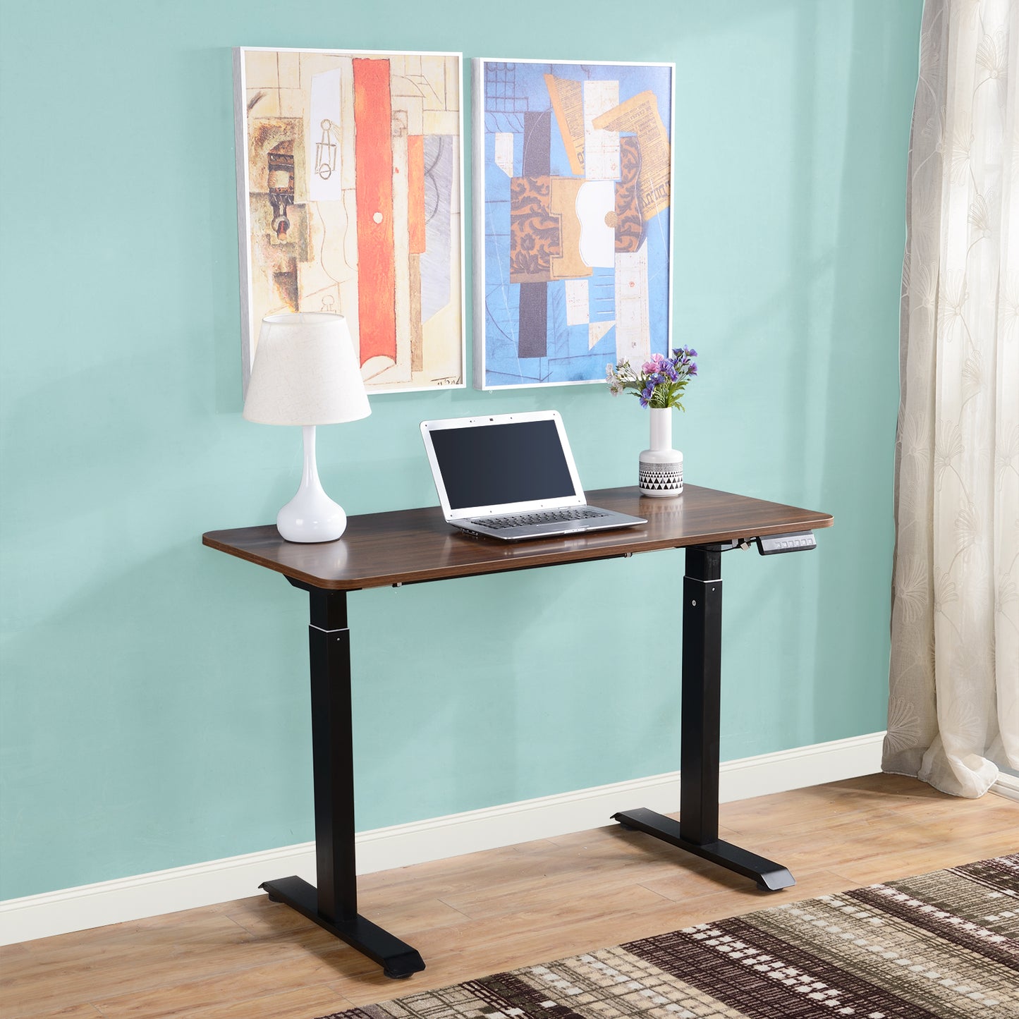 Brown Walnut Electric Standing Desk