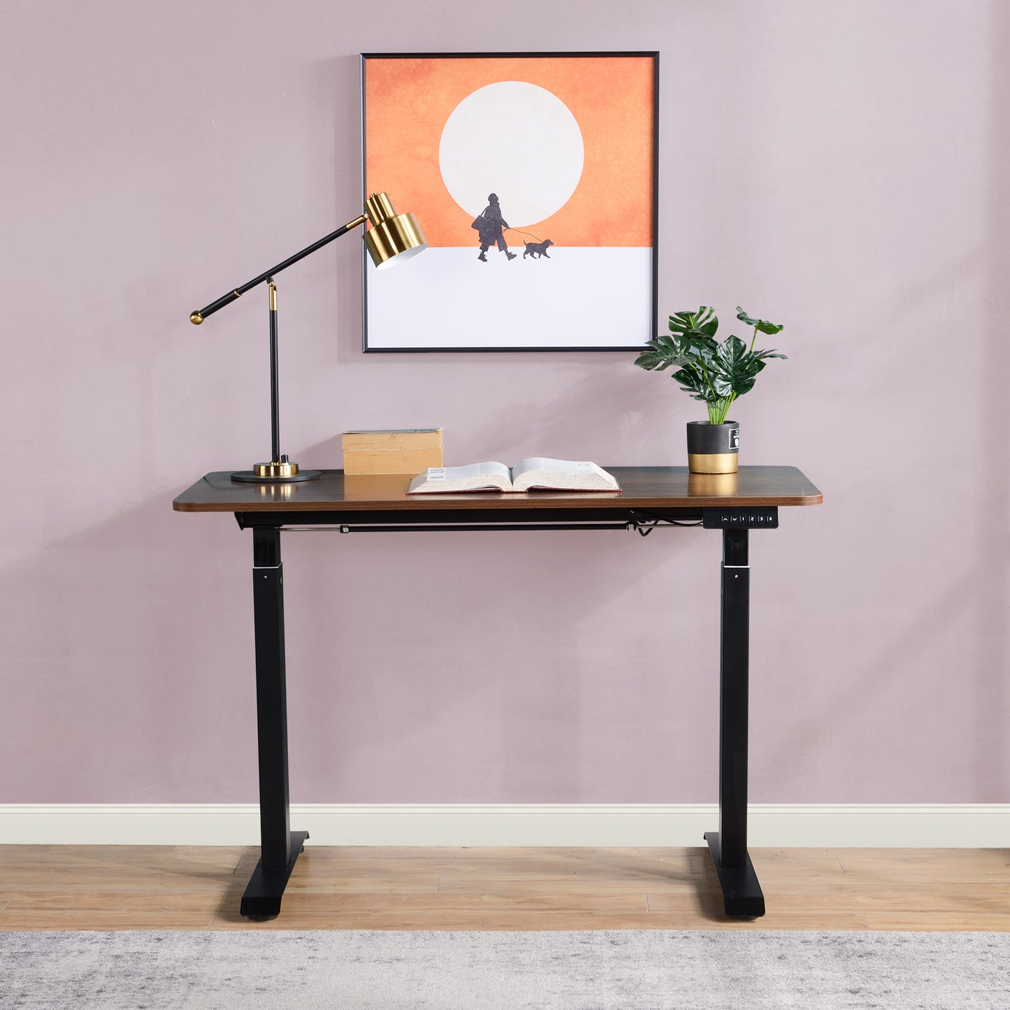 Brown Walnut Electric Standing Desk