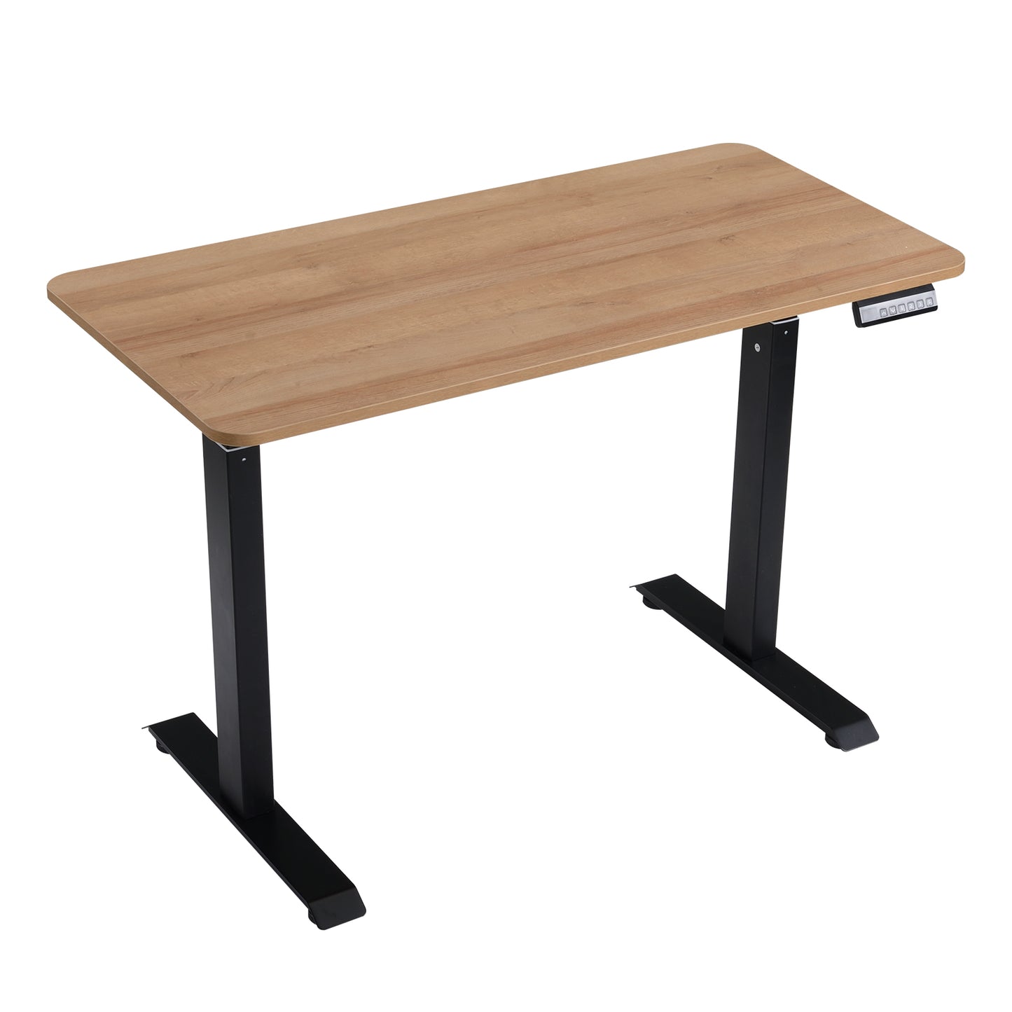 Electric Standing Desk, Light Oak