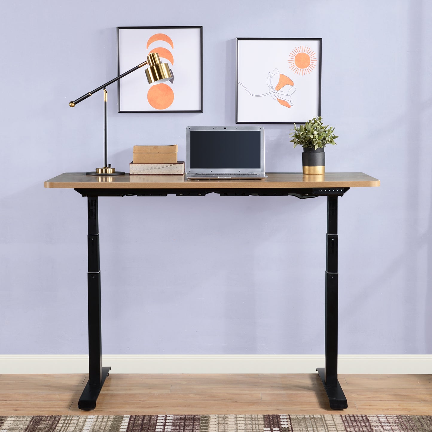 Light Oak Electric Standing Desk